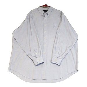 Ralph Lauren Shirt Mens XL Blue Solid Yarmouth Button Down Alcott Long Sleeve